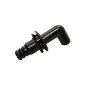 Uitgiftepijp haaks 90°C kunststof zwart