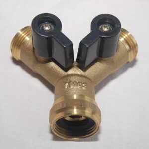 Y- Verdeelstuk 3/4'' messing 2 kogelkranen
